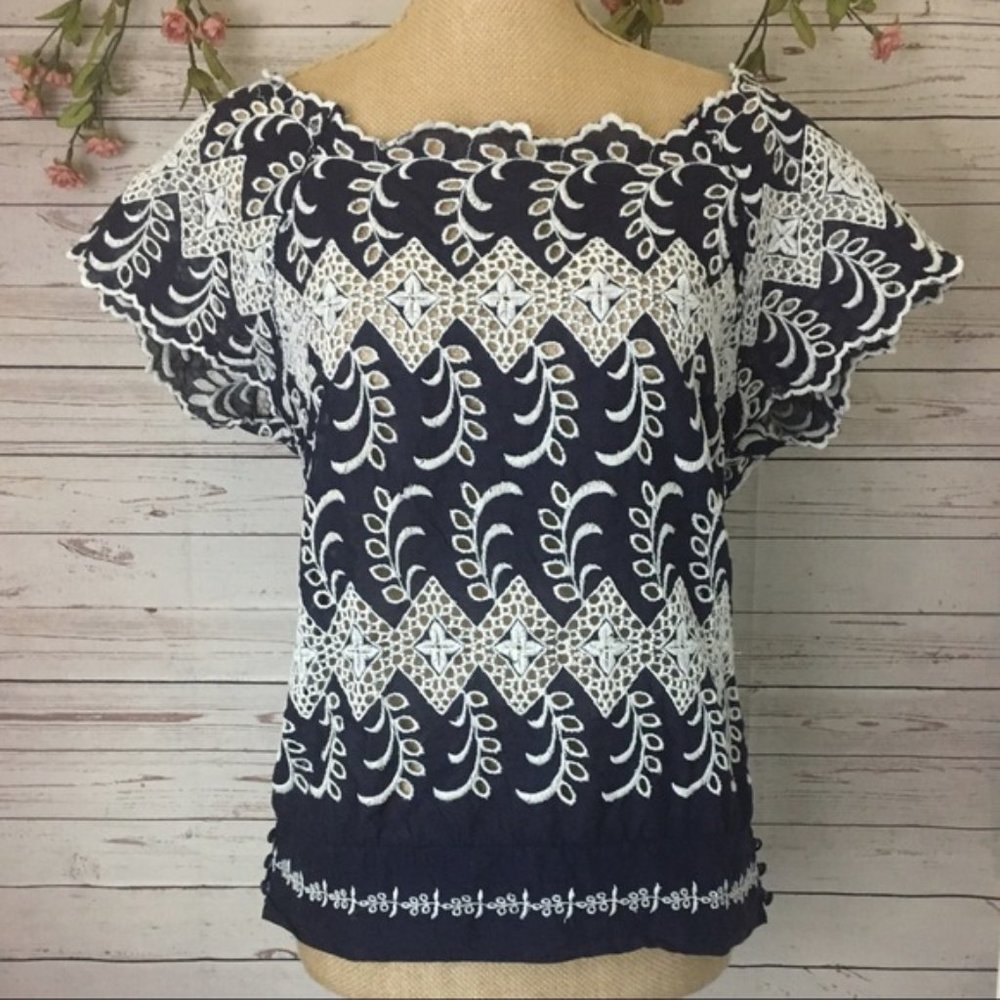 Anthropologie Vanessa Virginia embroidered top 6